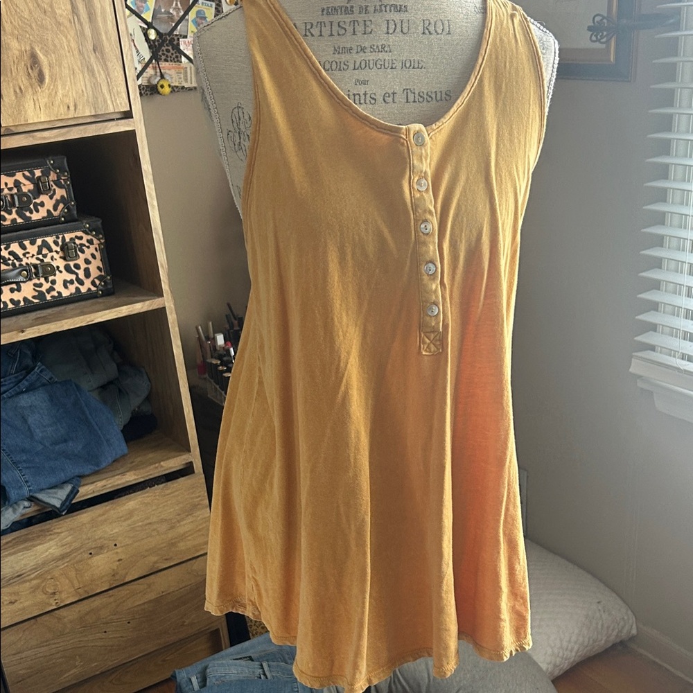 Anthropologie Eri + Ali Sleeveless Crochet Back Button-Down Top - Large